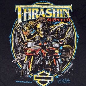 Thrashin Supply Co Black and Yellow Graphic Tee XL